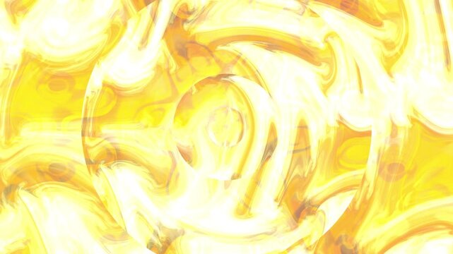Bright golden fluid motion with swirling liquid patterns and luminous yellow tones. Dynamic energy flow creates a smooth futuristic background ideal for motion graphics and visual effects.