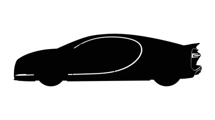 Obraz premium Black Car Silhouette Side View.