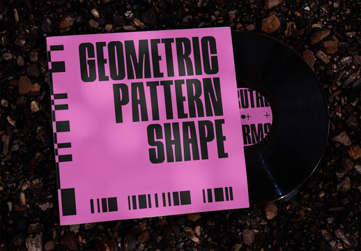 Mockup of vinyl jacket label