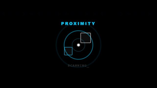 Proximity radar sonar sensor detection animation with scanning waves
