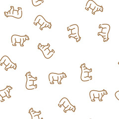 Fototapeta premium bear animal vector seamless pattern bear animal sign illustration