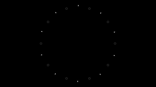 Circle firework display animation over a solid black background.4K firework circle burst effect with shiny glowing lines, night Skye firework circle pop up loop fireworks .
