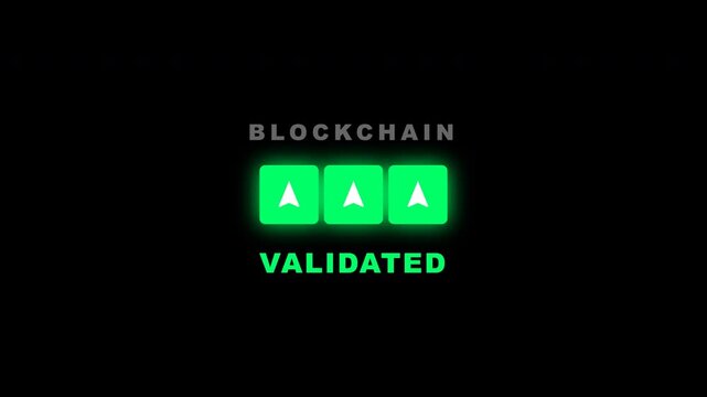 Blockchain technology AAA validated animation for decentralized data security

