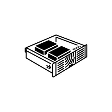 Isometric edge computing server blade unit with computing isometric hardware