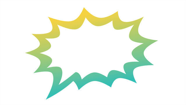 Gradient starburst speech bubble vector graphic for comic callouts and attention-grabbing design. Abstract vector background.