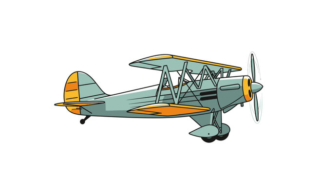 Vintage biplane aircraft illustration