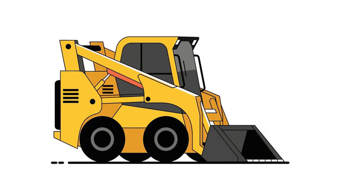 yellow skid steer loader machine