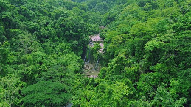 Beautiful Suptodhara Waterfall from Above &ndash; Sitakunda Nature 4k