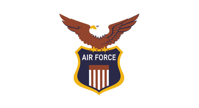 Official emblem of the United States Air Force featuring an eagle and shield.