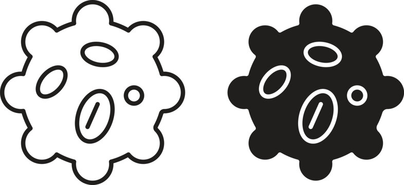 White blood cell icon vector editable. black vectors set