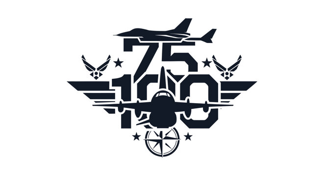 US Air Force 75th Anniversary commemorative graphic design.