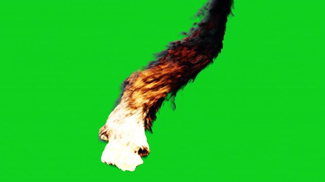 Burning Fire Tornado on a Green Screen Background, Seamless Looping 3d Animation. 4K