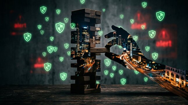 Minecraft Creeper Character Reaching Out with Pixelated Hand in Dark Room with Green and Red Lights