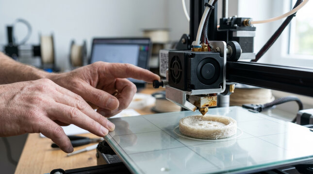 3D printing buttons with recycled hemp plastic resin.