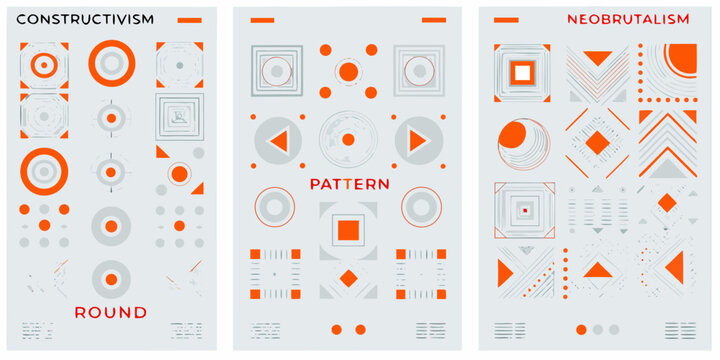 Geometric Pattern With Circles Squares And Triangles On White Background
