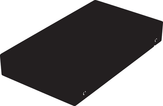 Black rectangular solid state drive ssd enclosure vector art