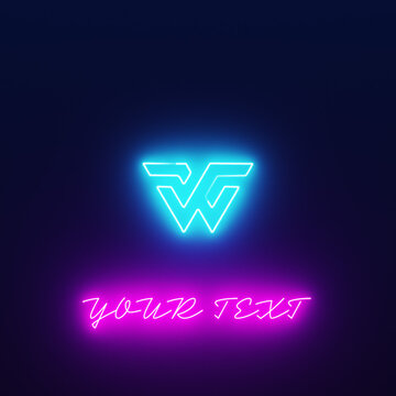 Neon Sign Logo Reveal with Glowing Light Trace Text Animation, Square Feed Intro