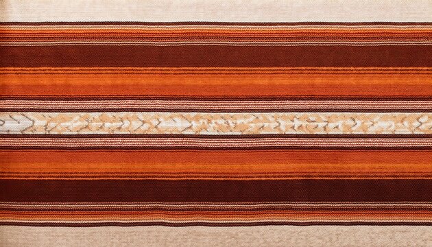 burnt orange brown navajo white south western blanket stripes seamless pattern mexican serape texture with threads native american textile ethnic boho background tile swatch included