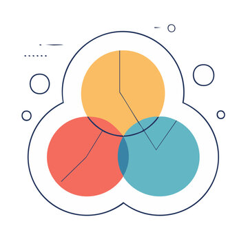 Colorful Venn diagram with three overlapping circles