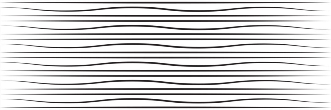 Abstract wavy lines seamless pattern background with black horizontal waves