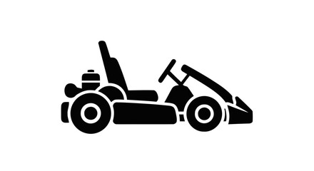 Naklejka premium Vector illustration of gokart icon black silhouette vector illustration on a transparent background