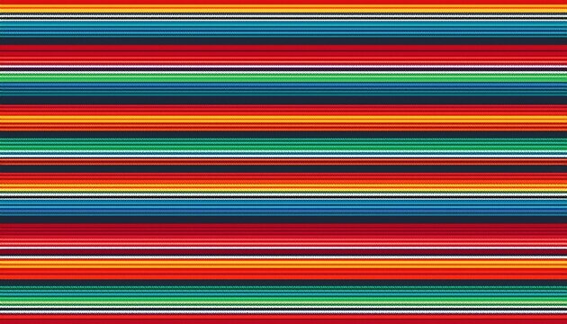 blanket stripes seamless pattern background for cinco de mayo party decor or ethnic mexican fabric pattern with colorful stripes serape design