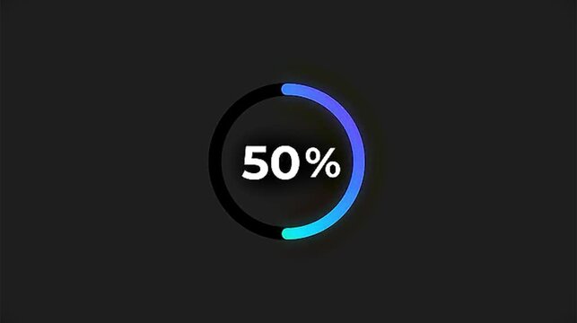 Forty five percent circular progress bar loading animation a digital