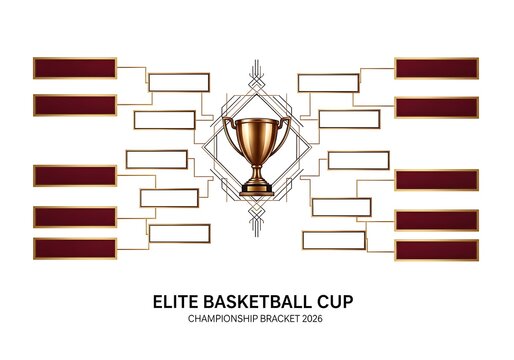 Art Deco Style Basketball Championship Bracket 2026