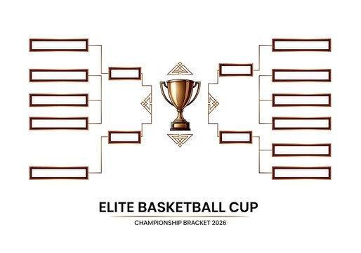 Elite Basketball Cup Tournament Bracket Template 2026