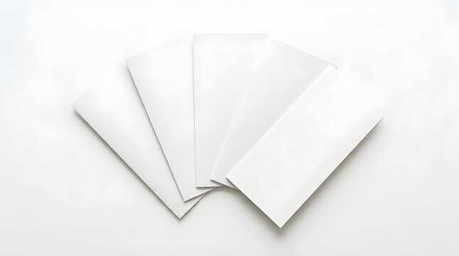 Set of blank white booklet mockups, saddle stitch brochure templates, closed magazine covers isolated on white background