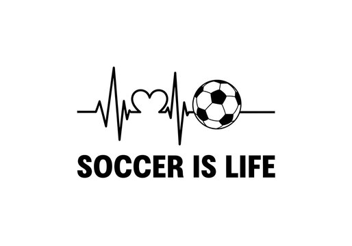 Soccer Heartbeat Logo &ndash; Football Sport Typography