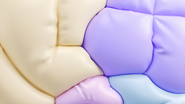 Soft Puffy 3D Material Texture Background in Pastel Tones, Tactile Abstract Design