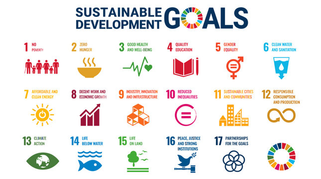 Sustainable Development Goals Icon Set Illustration Group.