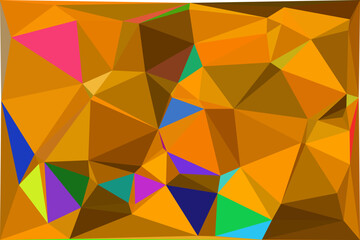 Art & IllustratAbstract Ocher Low Poly Background   Geometric Polygon Mosaic with Colorful Accents Modern Crystallized Amber Wallpaper  Vibrant Earthy Tone Triangular Backdropion © TazinArt