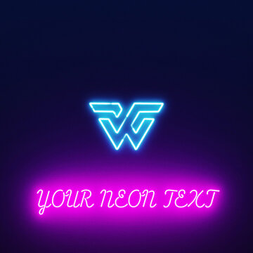 Neon Sign Logo Reveal - Flickering Glow Square Social Intro