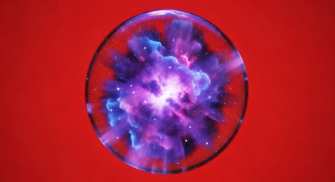 Mystical Cosmic Energy Orb Glowing Vibrant Colors.
