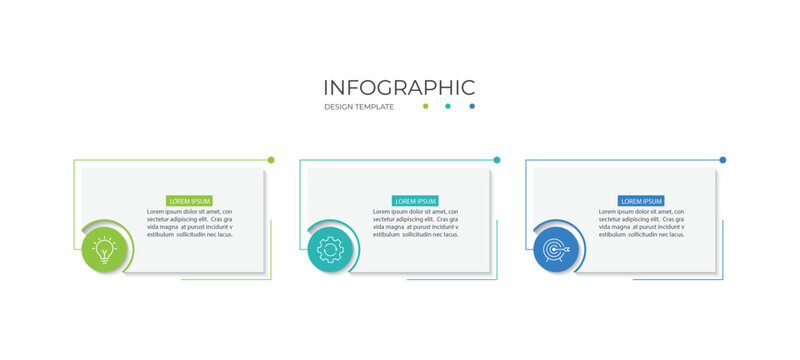 Business infographic template. 3 Step timeline journey. Process diagram, vector illustration.