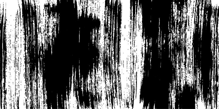 Black and white abstract brush strokes create a bold and textured pattern, evoking a sense of raw energy and artistic expression.