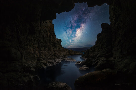 The Milkyway from inside a cave.