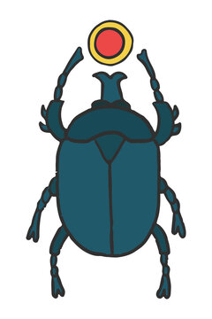 Png Egyptian Scarab amulet sticker, transparent background