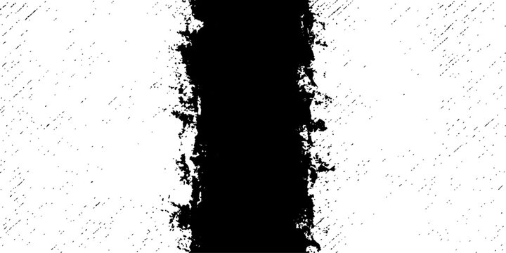 A stark black line with a rough, textured edge cuts vertically through a white background, creating a powerful graphic contrast and a sense of separation or division.