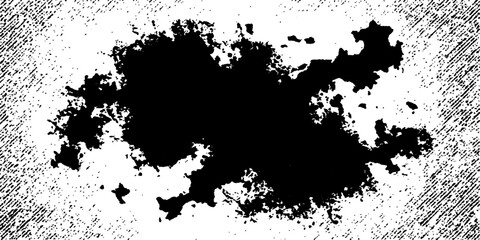 Obraz premium Abstract black blob with a textured white background, evoking a sense of mystery and chaos.