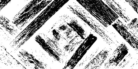 Obraz premium An abstract monochrome texture created with rough, expressive brushstrokes on a white background, evoking a sense of raw, artistic energy and a dynamic surface.