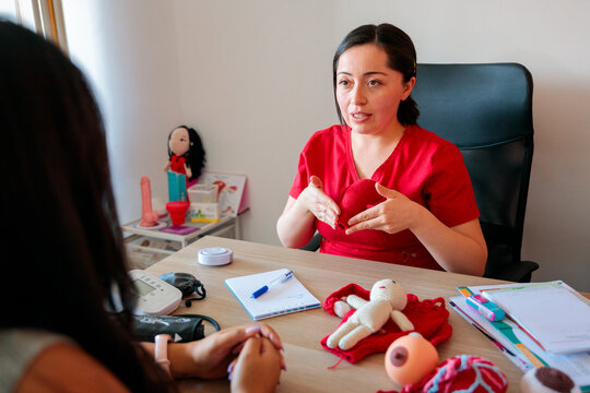 Midwife during medical consultation