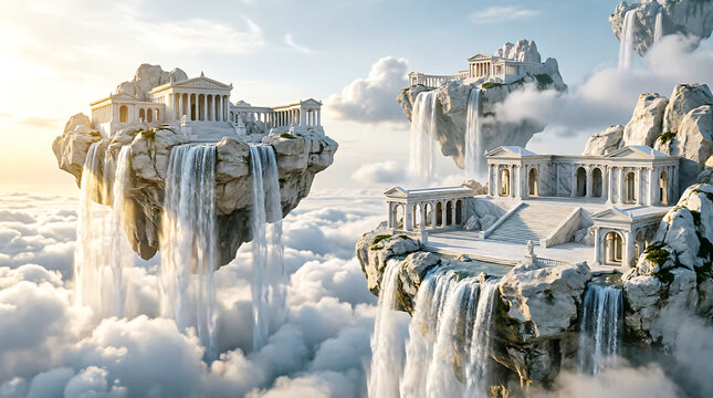 Icy bridge covered in snow with icicles on roof in winter cityscape with river, stone buildings, church and monument in cold Europe landscape