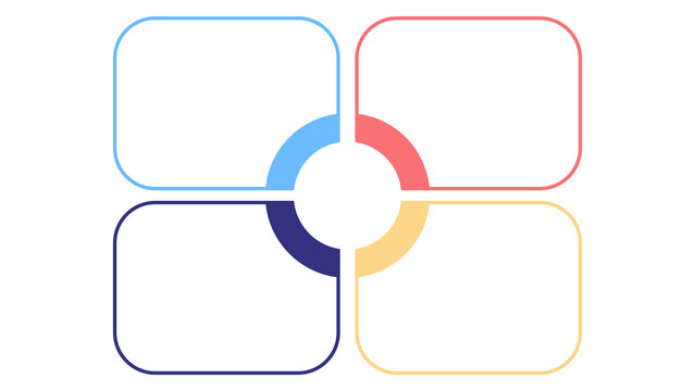 Four options circular colorful infographic template