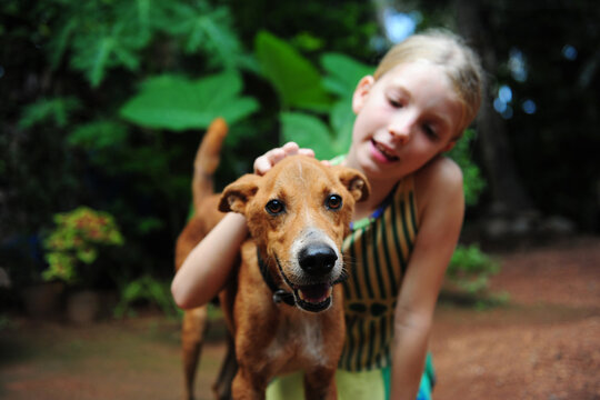 A girl and her dog