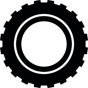 tire wheel silhouette vector emblem for transport
