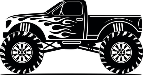 truck monster truck illustration with large tires © AIcon Vector