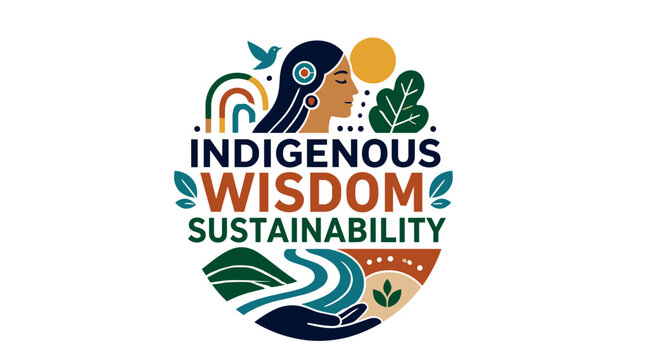Indigenous Wisdom Sustainability Logo Emblem Representation.